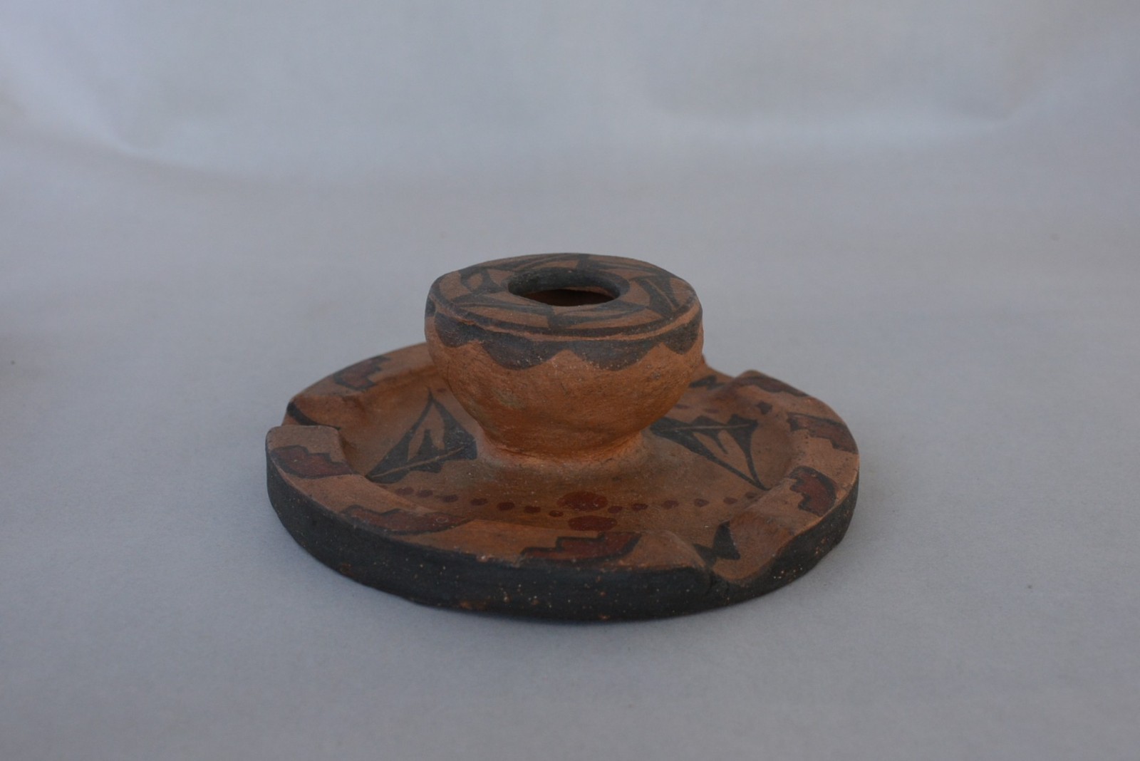 Old Zia Pueblo Pot - Beautifully Hand Painted - 5 1/2" Across - 2" Tall