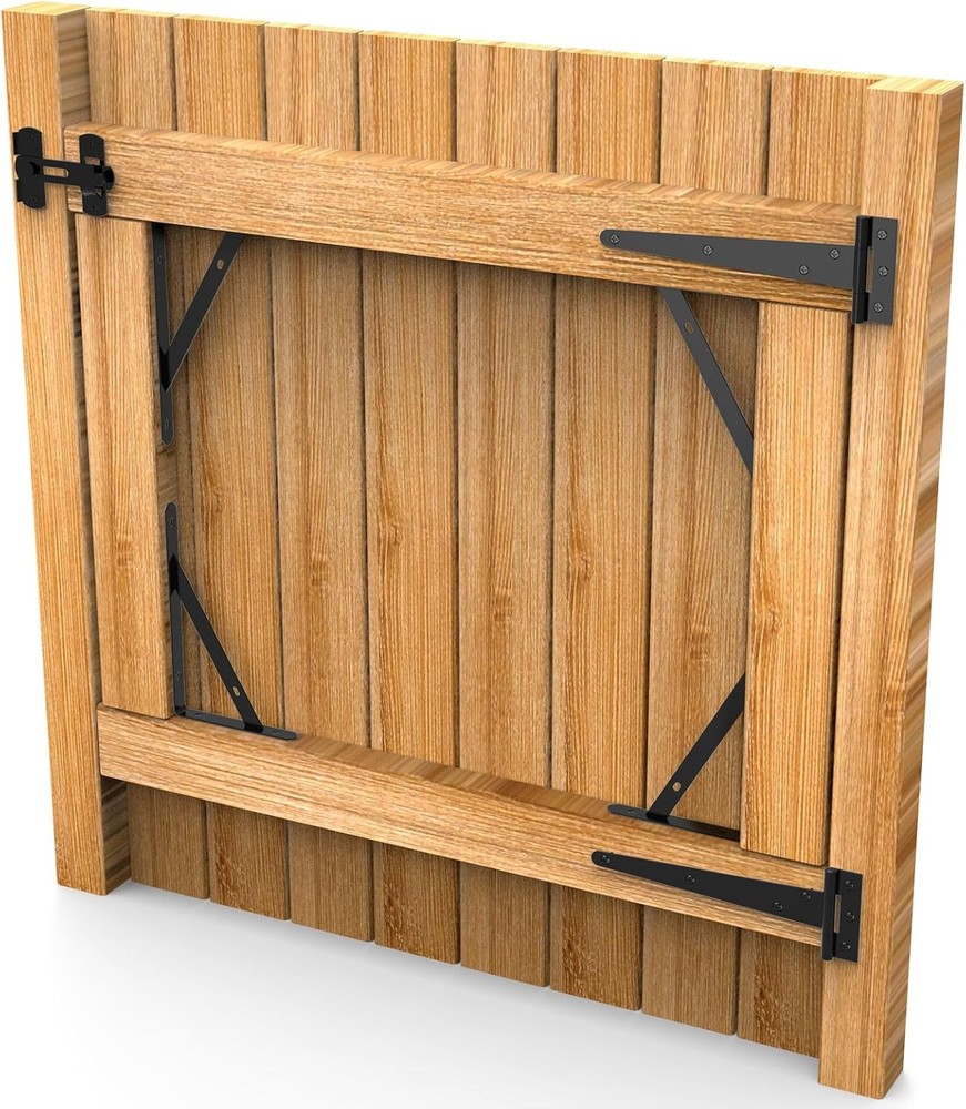 Fence Gate Frame Kit with 8 inch Hinges and Gate Latch, Includes Corner Brace...