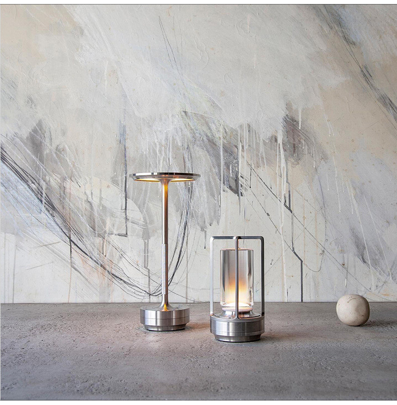 2 pack Dimmable LED Table Desk Lamp Night Light USB Chargeable Wireless Touch