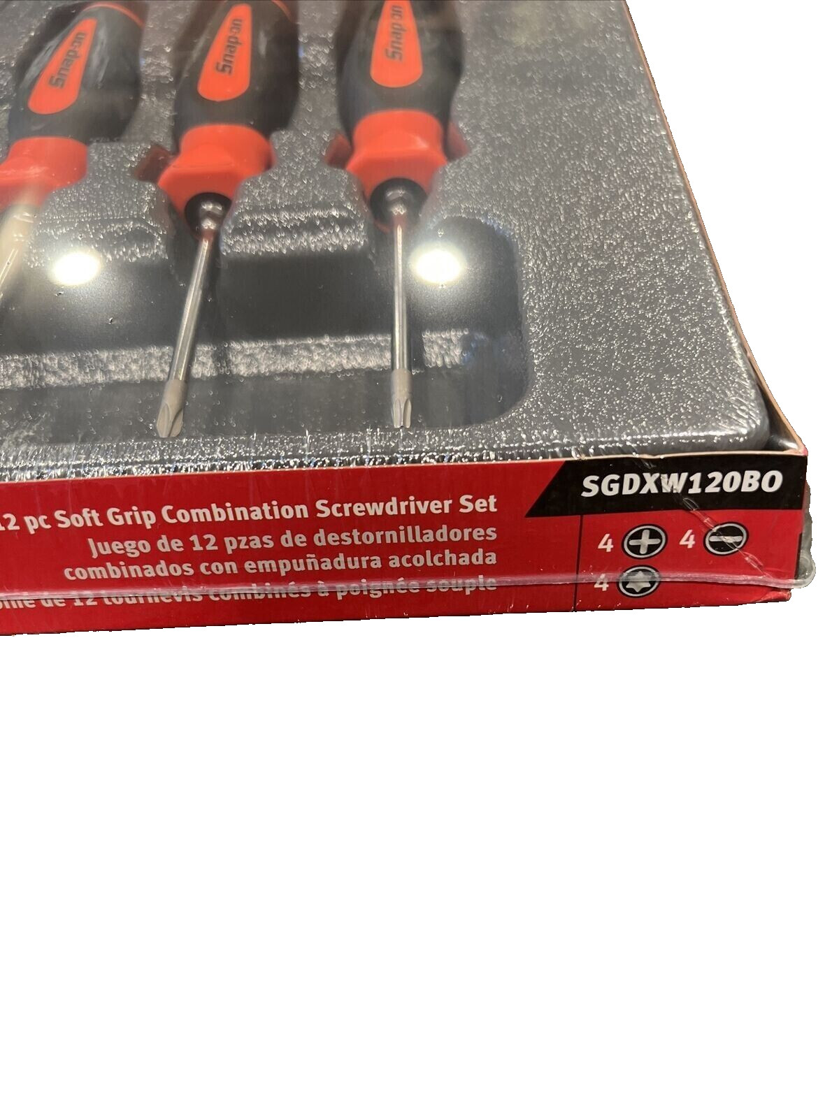 SNAP ON TOOLS SGDXW120B O 12 pc ORANGE Soft Grip Combination Screwdriver Set +