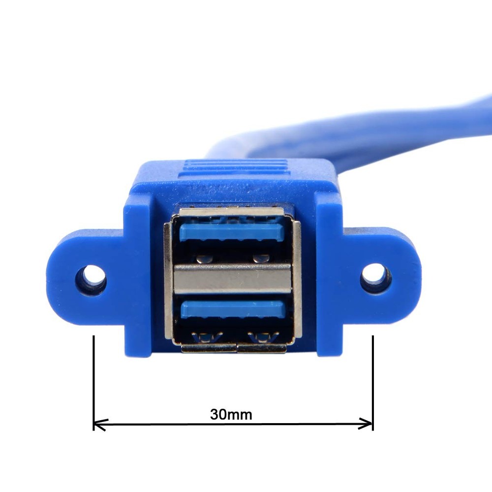 Stackable USB 3.0 Female Panel Type to Motherboard 19Pin 20Pin Header Cable 5...