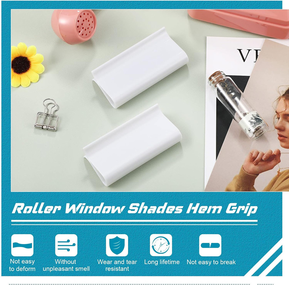 4 Pieces Window Shade for Roller Pull down Roller Shades Handle Blinds for Windo