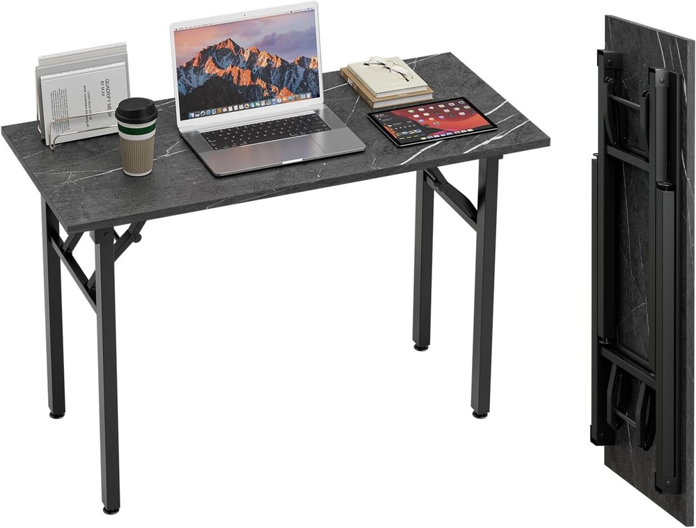 Small Computer Desk Folding Table 35.8" Foldable Office Desk No Assembly Perfect