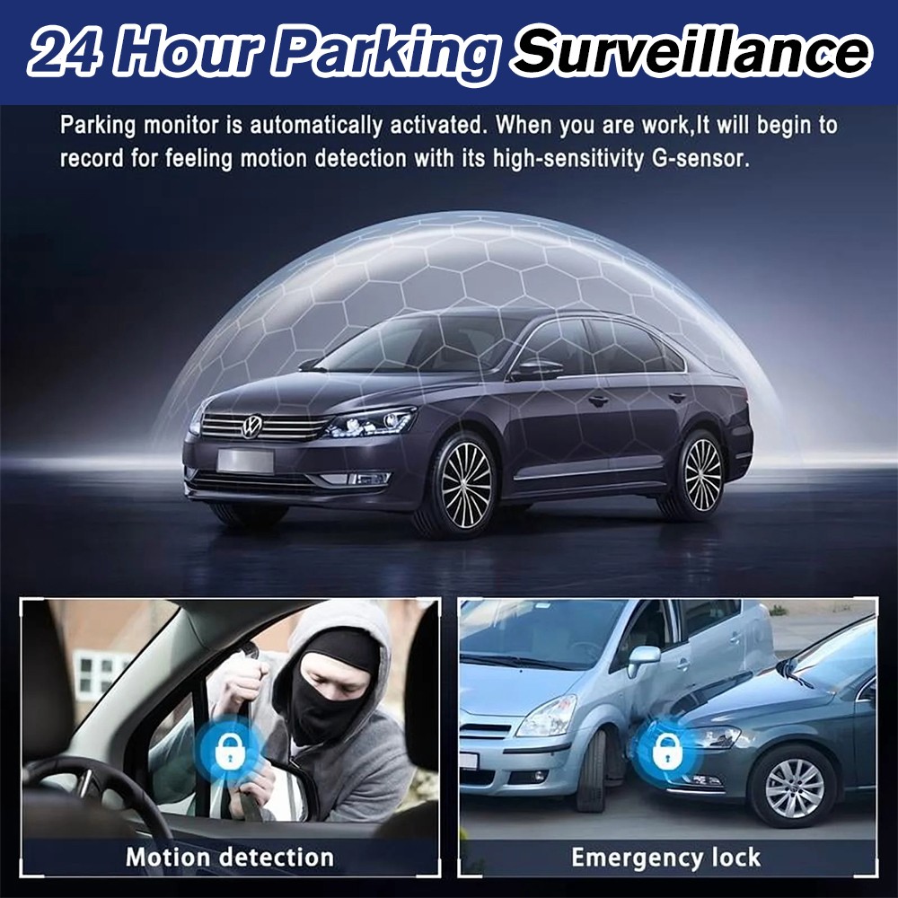 360° 4 Channel 1080P HD Car Dash Cam Front and Rear Inside Left Right + Camera