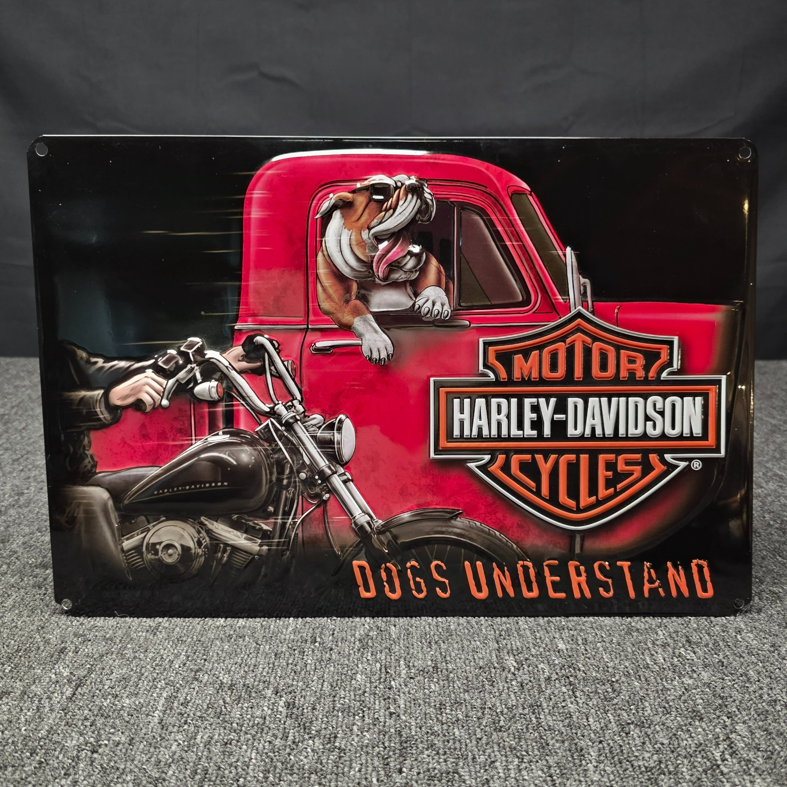 Harley-Davidson Dogs Understand Tin Sign Collectible Metal Wall Art 17x11.5