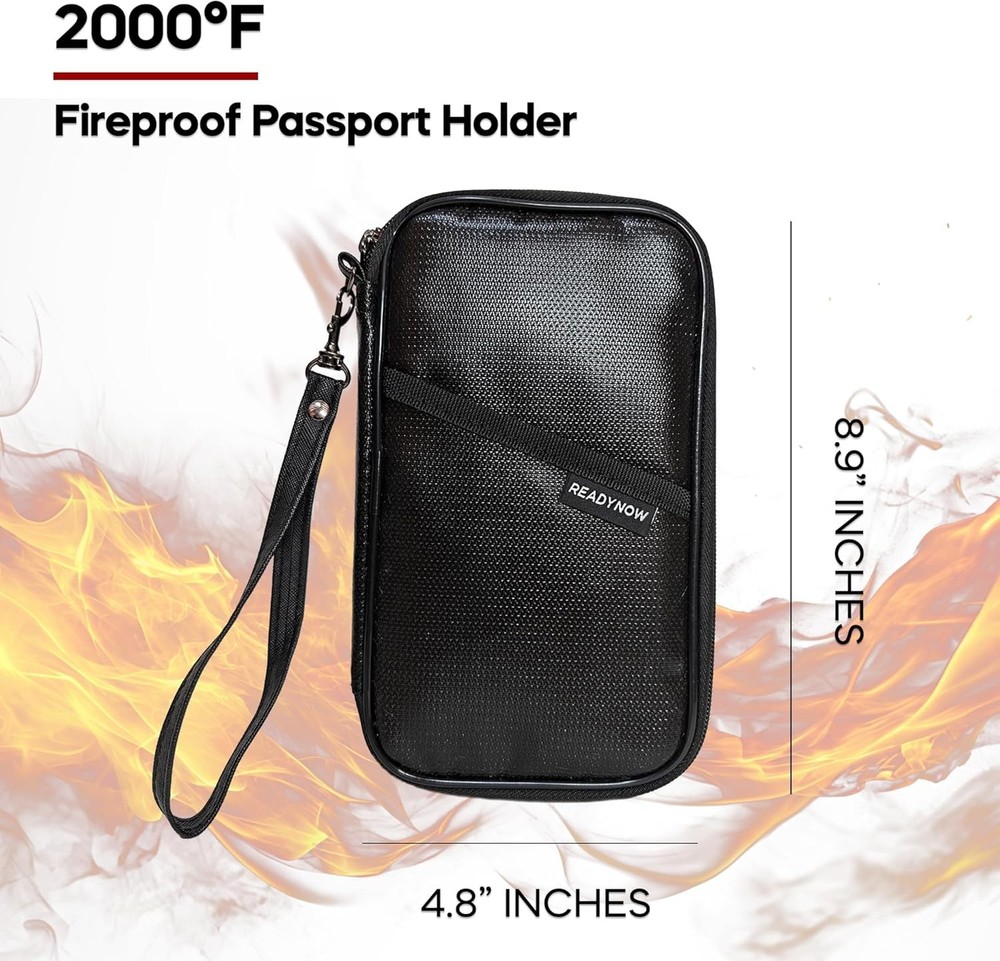 "Fireproof Travel RFID Blocking Passport Holder Wallet Multi-Functional Organize