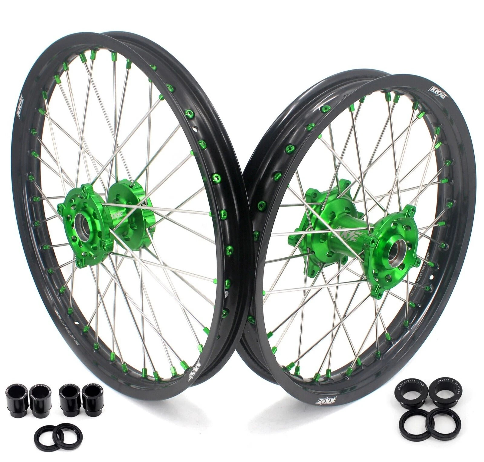 KKE 21/19 MX Wheels Rims For Kawasaki KX250F KX450F KX450 KX450X KX250 CNC Hubs