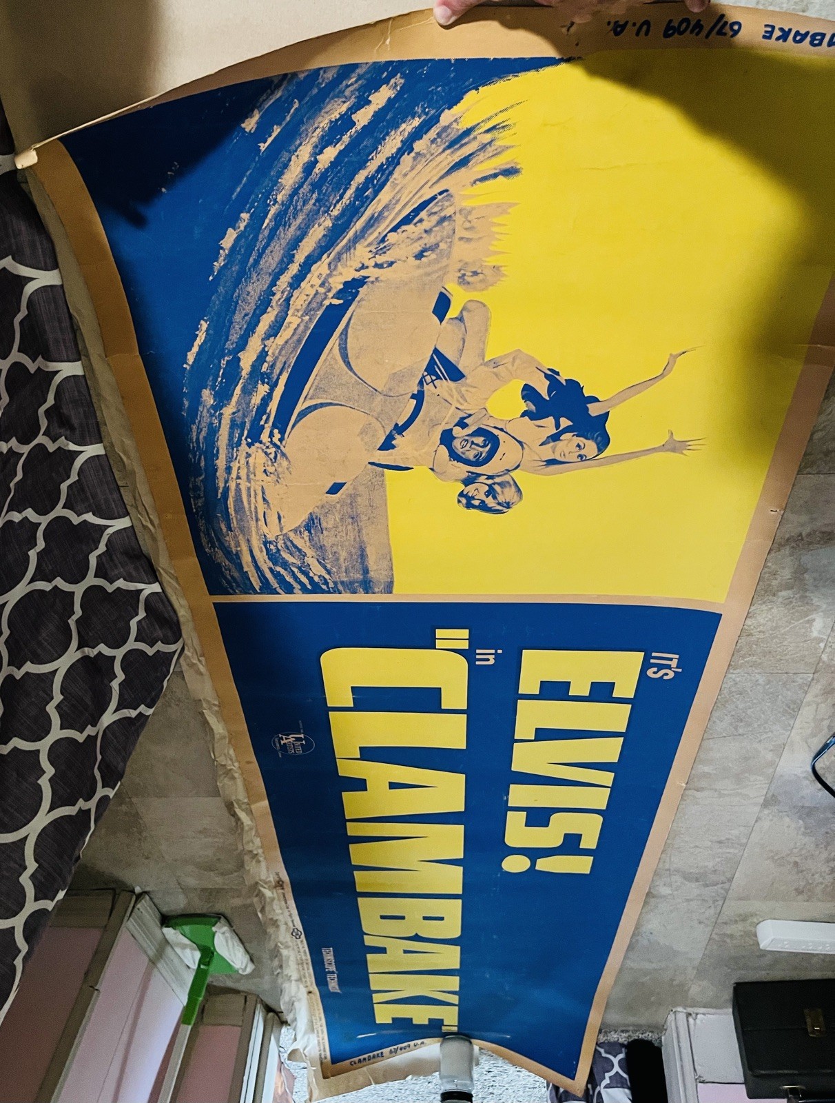 1967 Clambake One Of A Kind 83x24 UA Promotional Ad Poster Elvis Presley