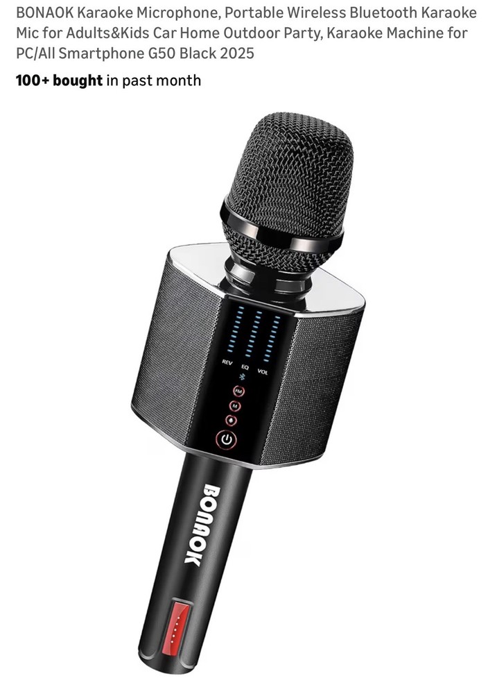 BONAOK Professional Wireless Bluetooth Karaoke Microphone with Case