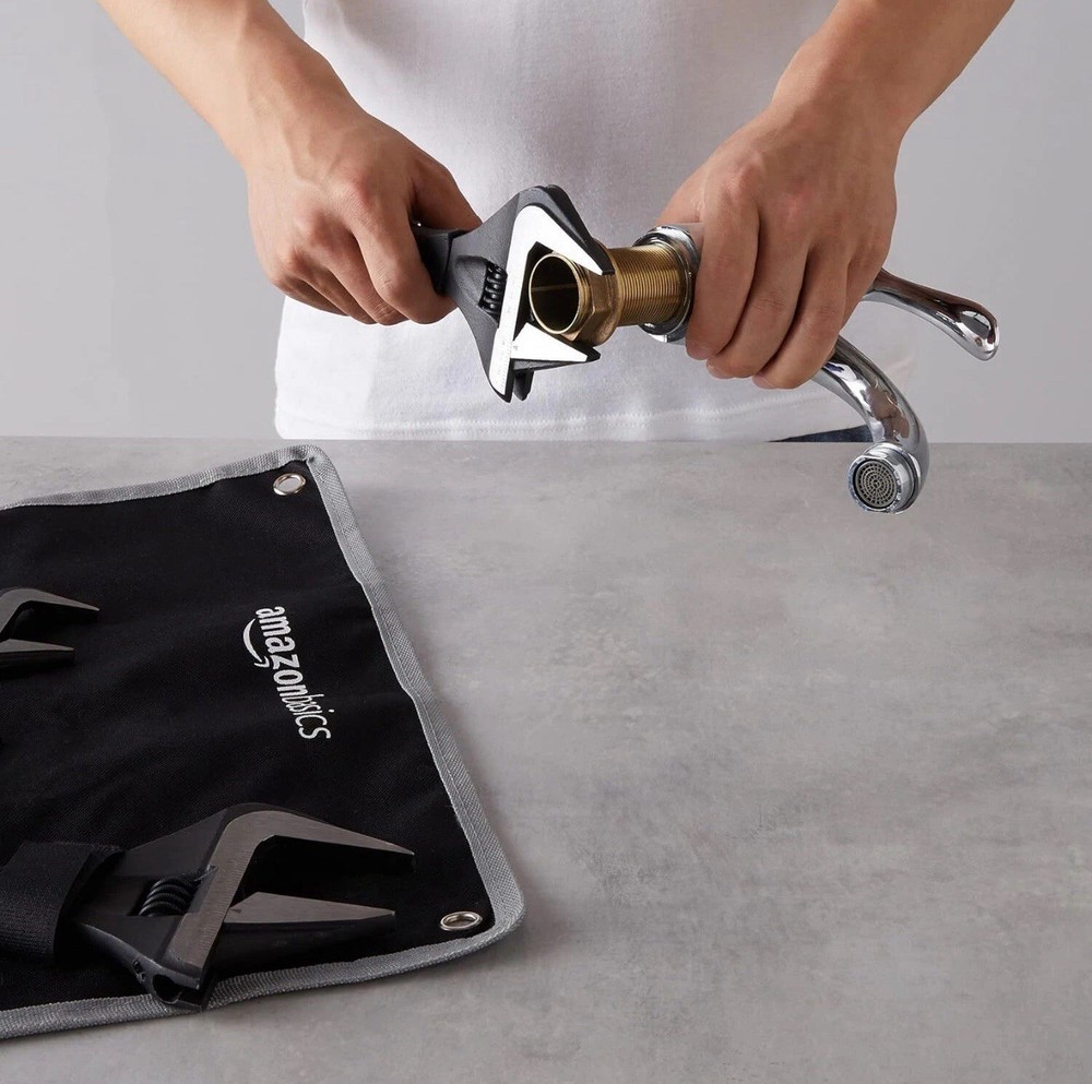 Soft Grip & Tapered Jaw Adjustable Wrenches - 4 Sizes for Comprehensive Use