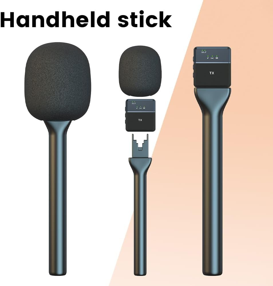 Mic Handle for DJI RODE Microphone Handheld Stand for Wireless GO, Interview Mic