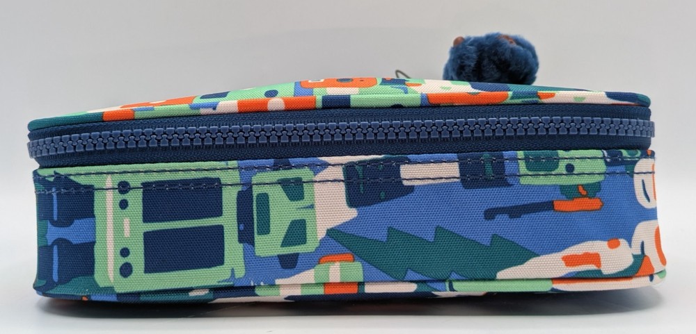 Kipling 100 Pens Printed Case Pencil Accessory ROBOT CAMO BLUE