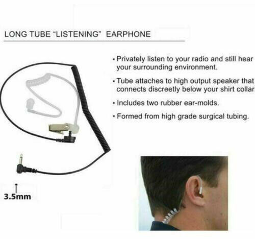 3.5mm Listen Only Acoustic Tube Police Headset Earpiece for Speaker Mic