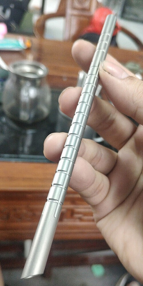 1pcs EDC TA1 Titanium Drinking Straw Ti sucker Tableware 18cm/20cm