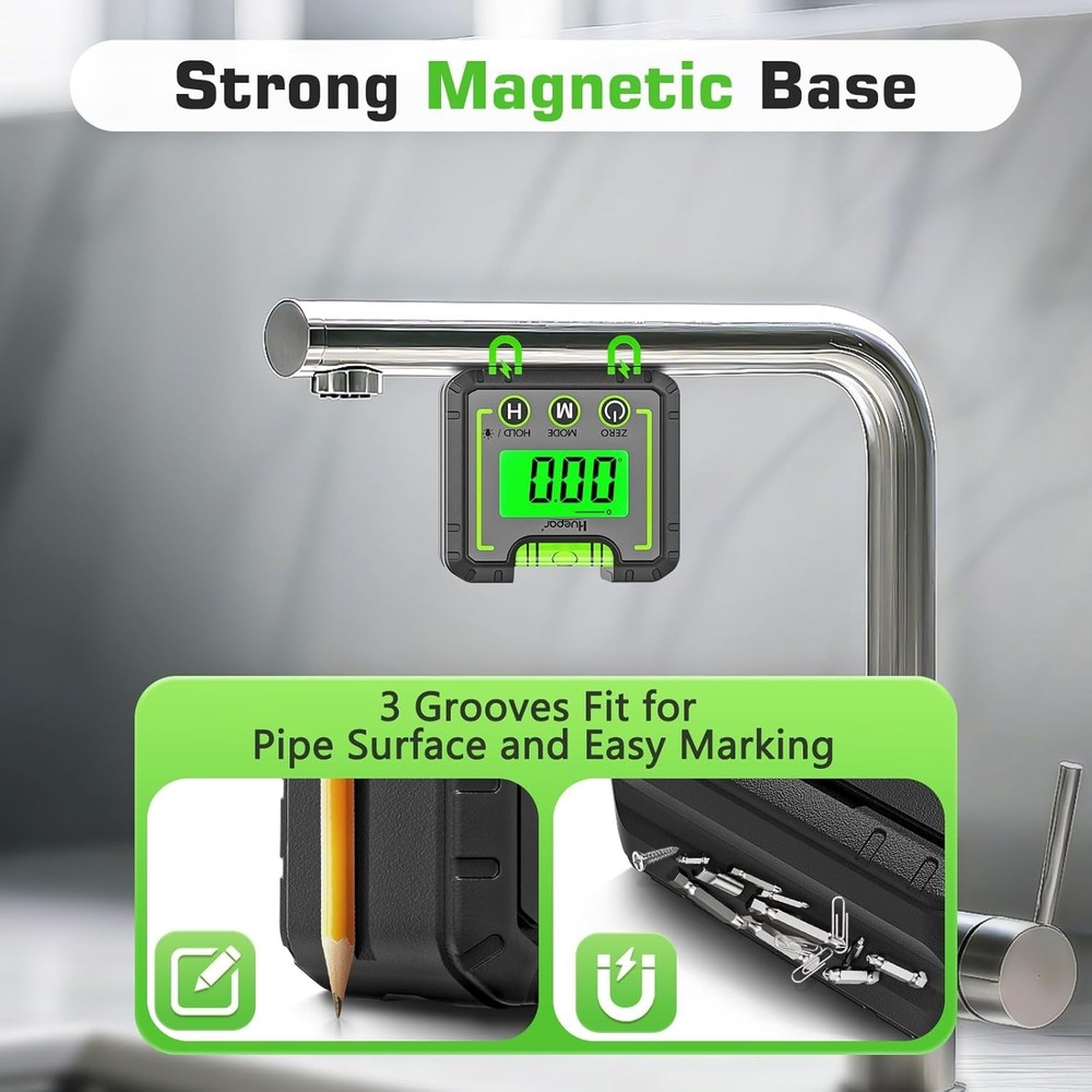Compact Inclinometer with Backlit Display & Hold Function for Easy Measurements