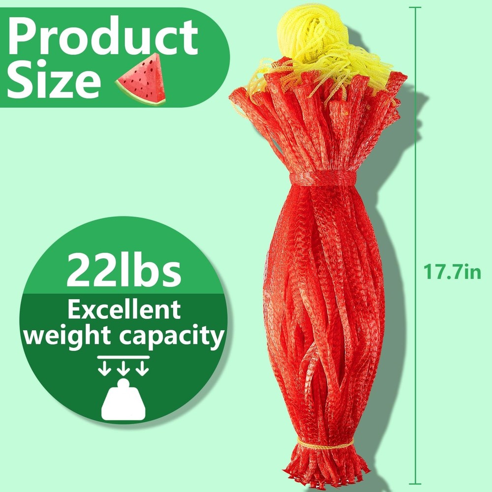 Watermelon Support Nets 100 Pack, Fruit Hammock For Honeydew Cucumber, Red