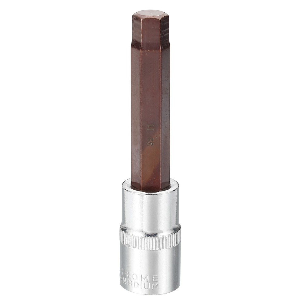 Hex Bit Socket H11 1/2" Drive 4" Length S2 Steel Long Bit CR-V Socket
