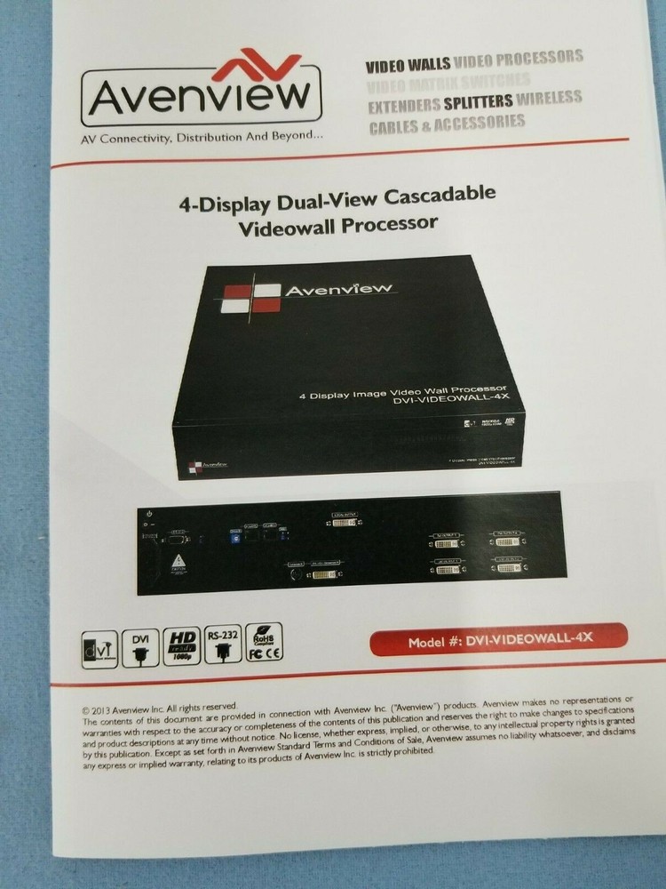 Avenview DVI-Videowall-4X Four Display Cascadable Video Wall Processor