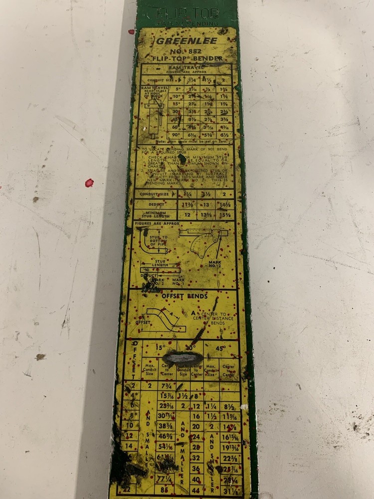 Greenlee 882 Flip Top Hydraulic pipe bender