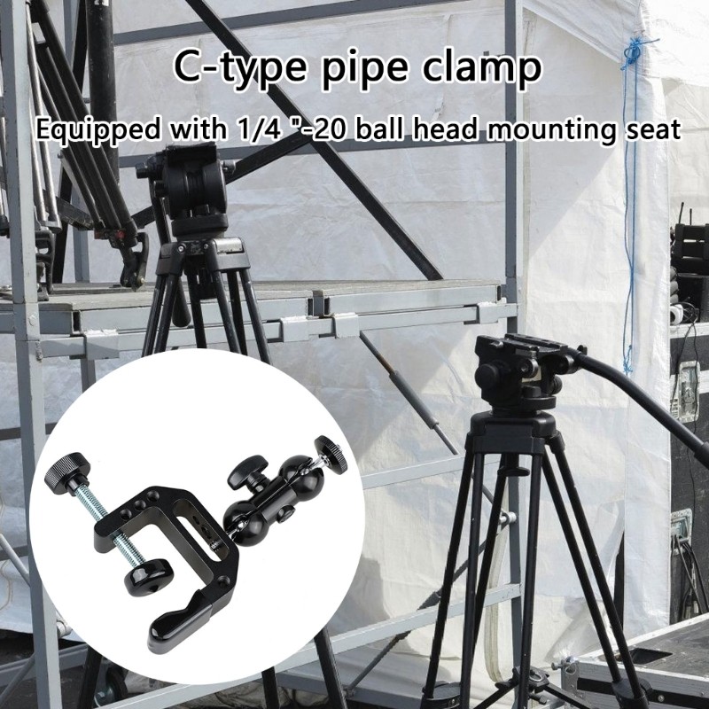 Camera Mount Clamp Arm With 1/4-20 Thread for Camera Action Camera Flash Light
