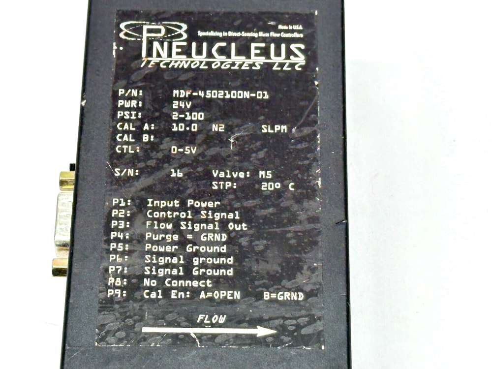 Pneucleus MDF-4502100N-01 Mass Flow Controller