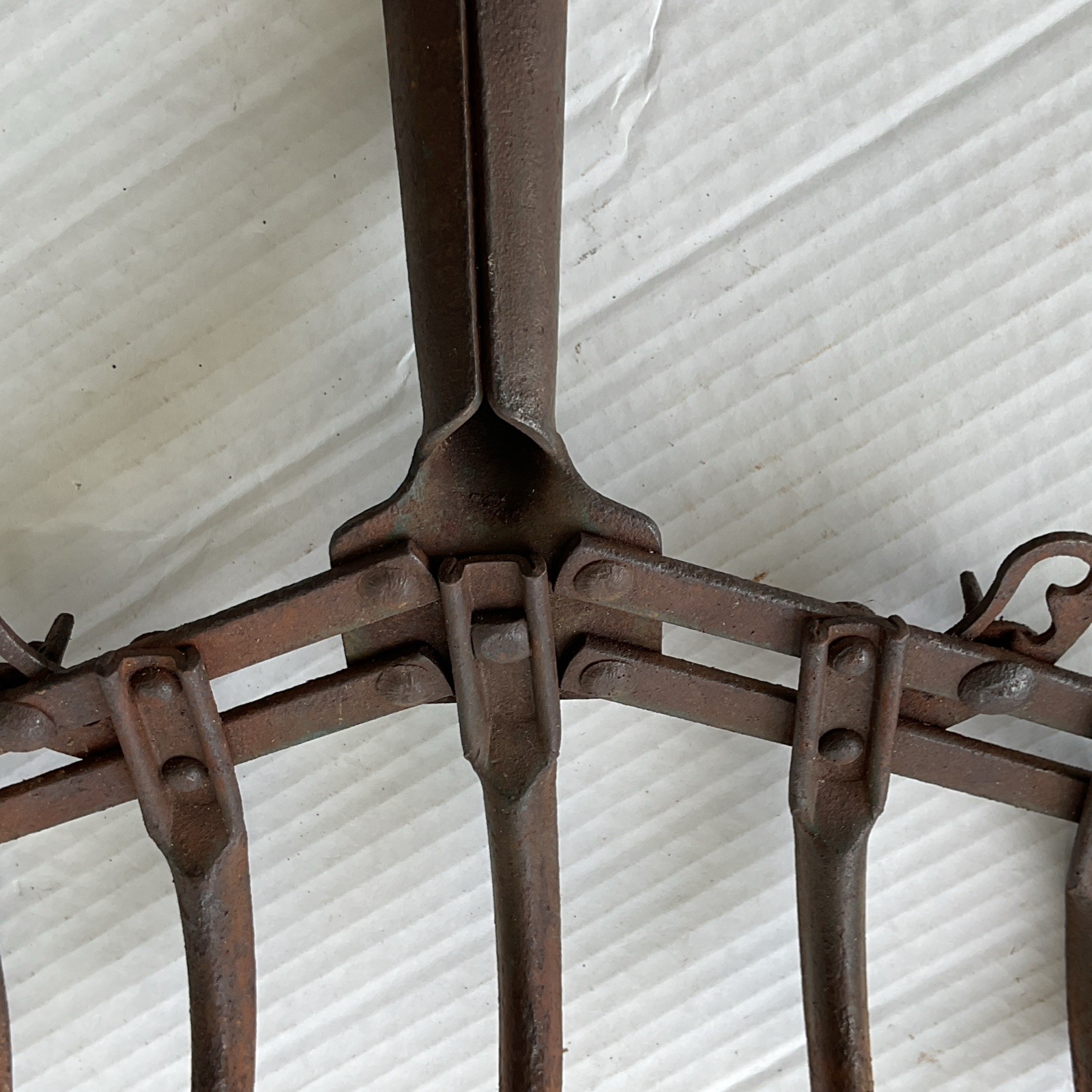 Vtg 5 Tine Cultivator Farm Rake Tool Garden Hand Tiller Adjustable Decor or Use