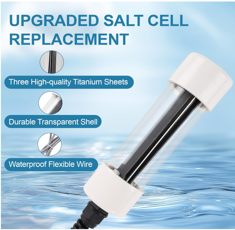 Salt Cell Replacement Compatible with Hot Spring ACE 76078, Easy Install, Long L