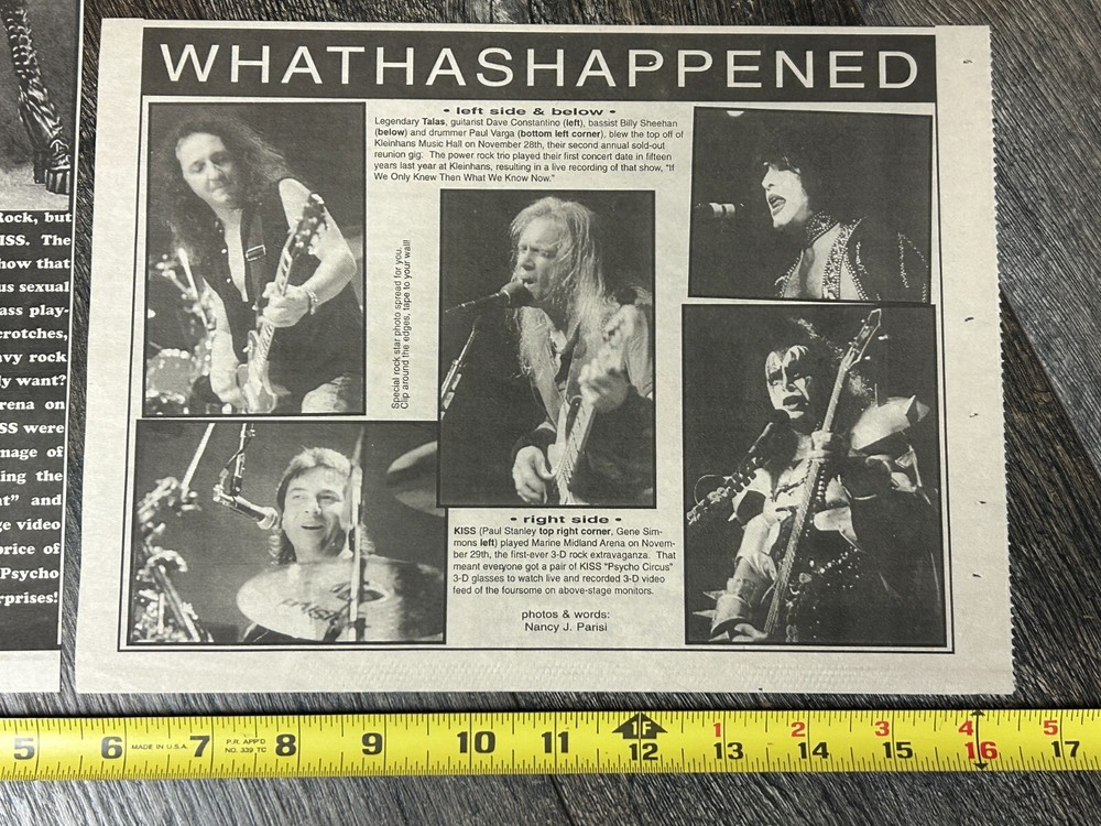 KISS Concert Ad Advert Buffalo NY Psycho Circus Lot Nov 29 1998 Vintage Kiss