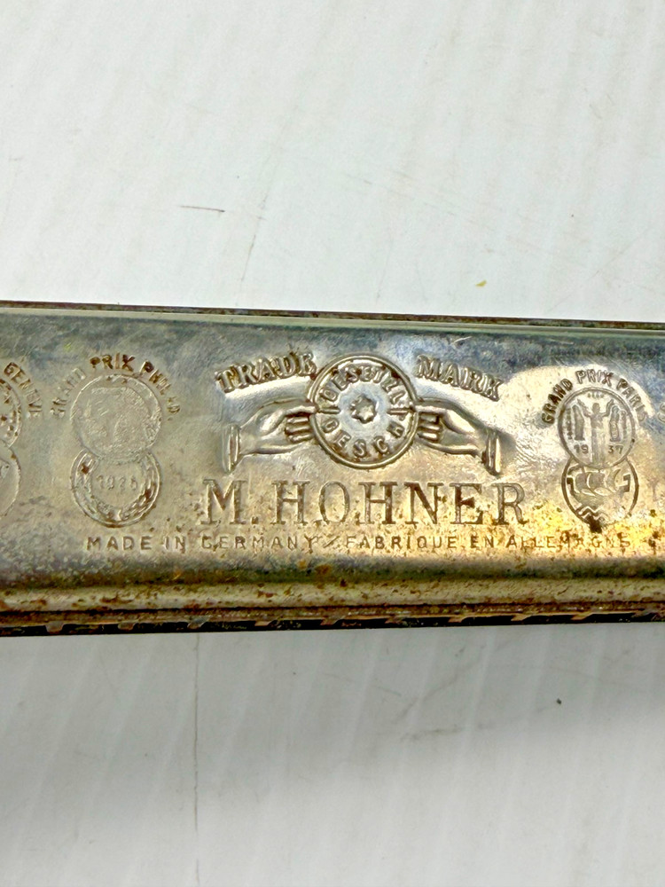 Echo Hohner Harmonica Germany Rusty Antique with Original Box