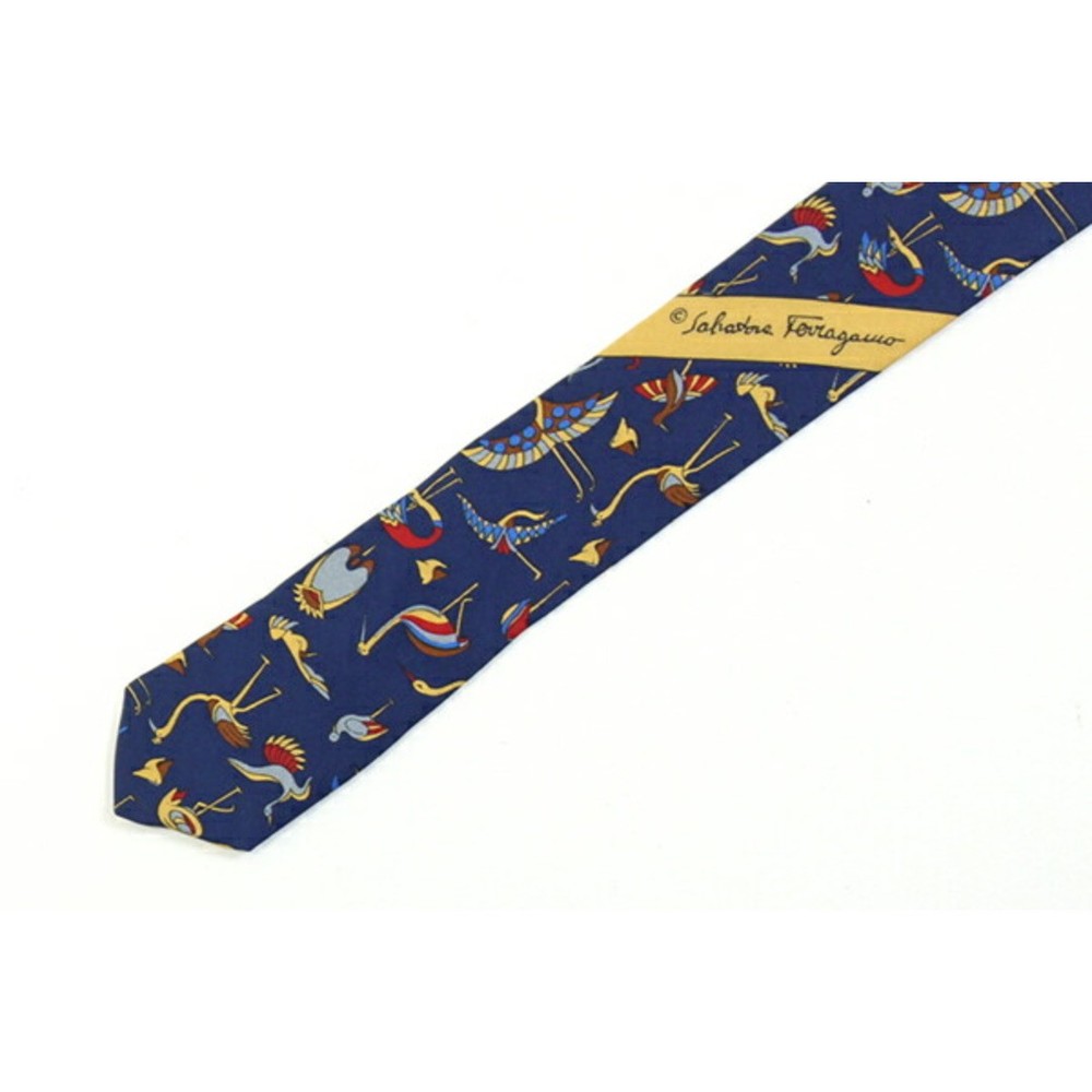 Ferragamo Tie 35 4593 Navy Used