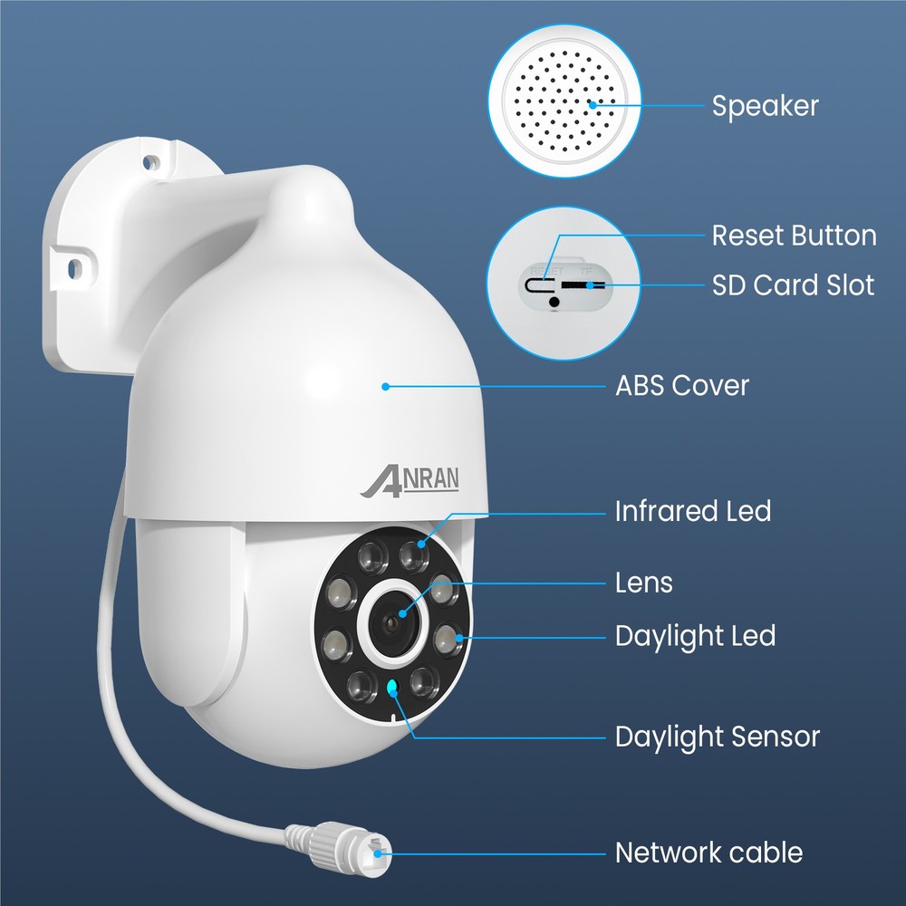 ANRAN 4K 4-Camera PoE Security System 8-Channel NVR 2TB,Easy Plug & Play Setup