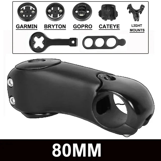 3 Degrees Carbon Fiber MTB/Road Bicycle Stem Includes Computer Computer Mount