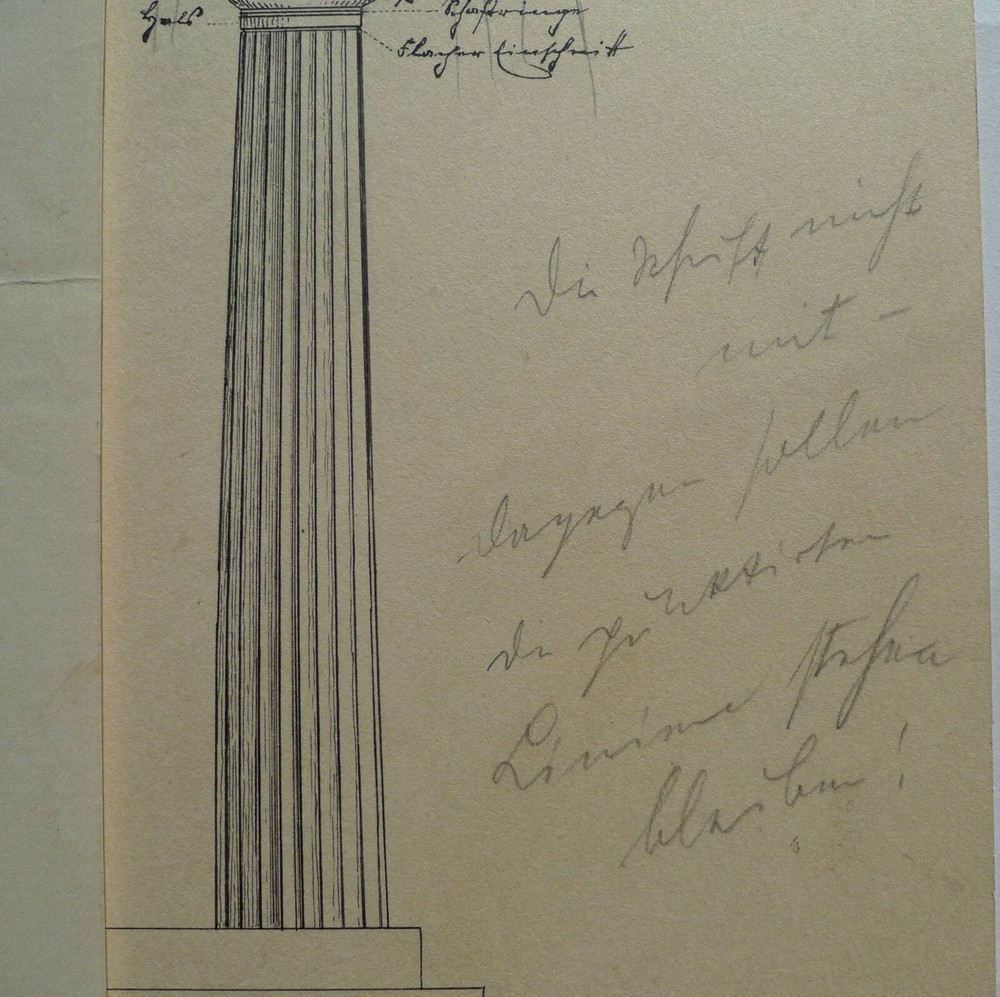Drawing Curt Agthe Berlin 1898 "Doric column"