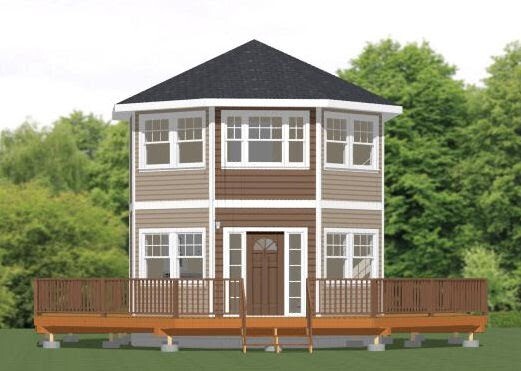 20x20 Tiny House-- 601 sq ft -- PDF Floor Plan -- Model 4