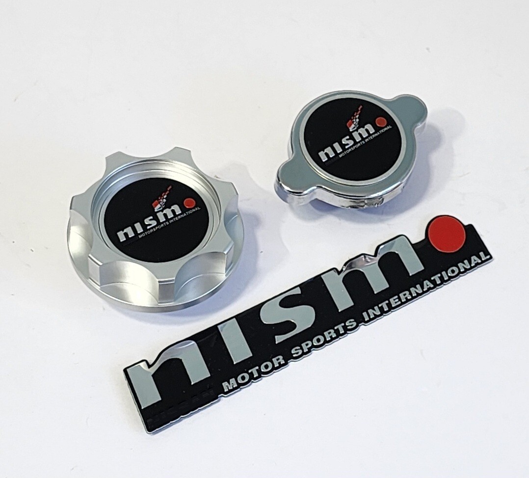 SILVER ENGINE CNC OIL CAP & RADIATOR CAP FOR NISM-O 240SX 300ZX 350Z 370Z JDM