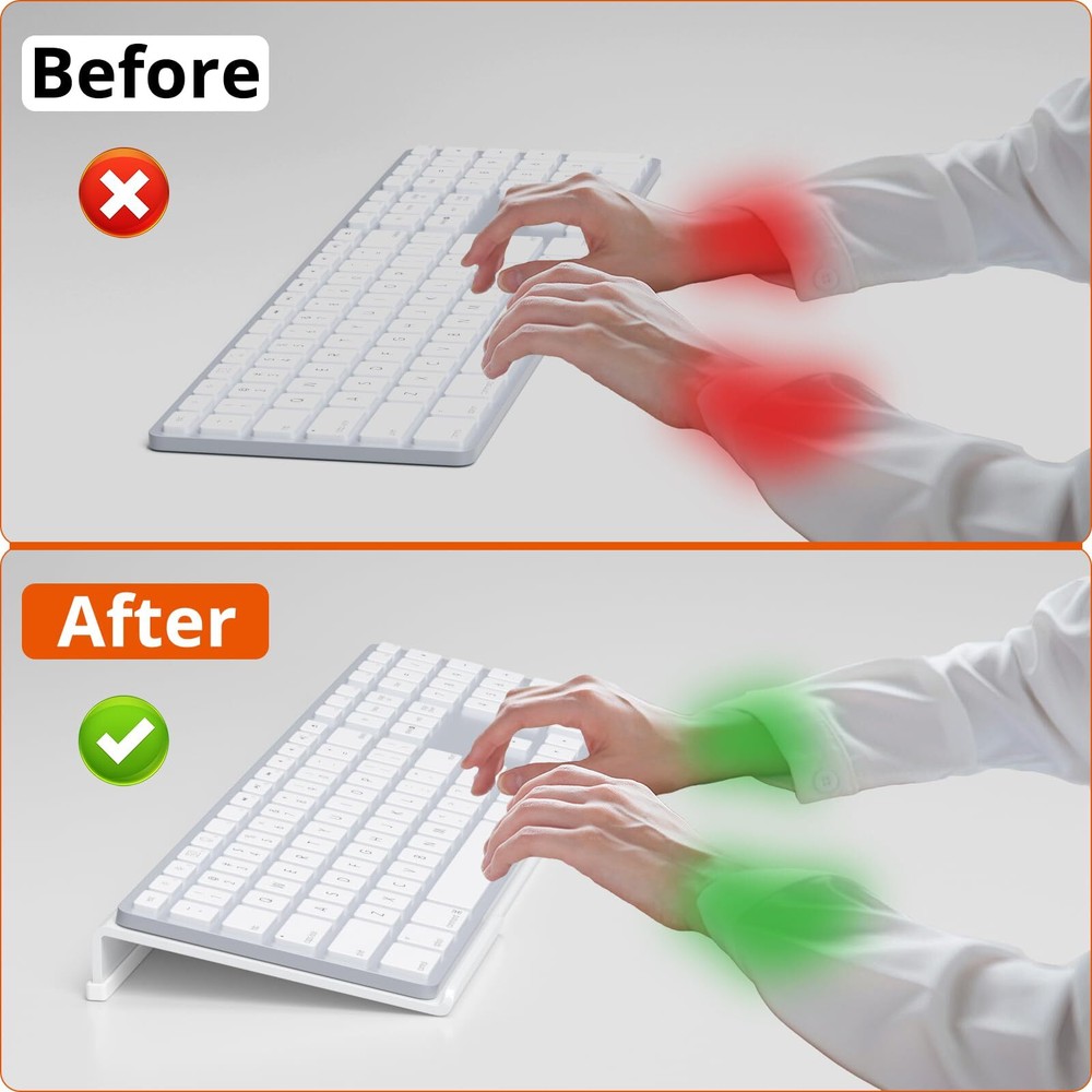 Acrylic Tilted Computer Keyboard Holder for Easy Ergonomic Typing Keyboard St...
