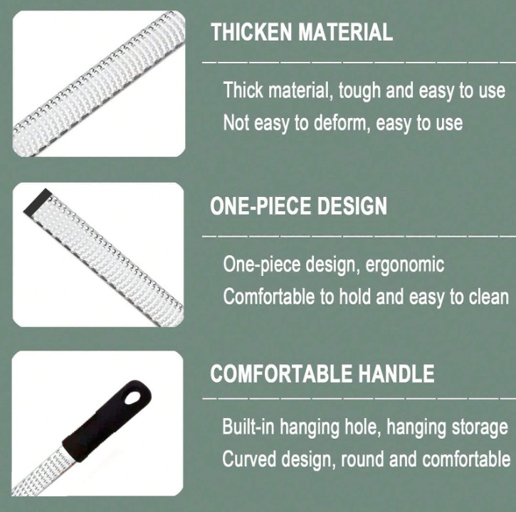 Stainless Steel Lemon Zester & Cheese Grater - Multifunctional Kitchen Tool