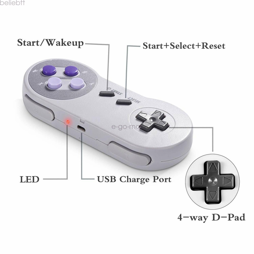 Wireless SNES Controller with Receiver for Super Entertainment System& PC Wins