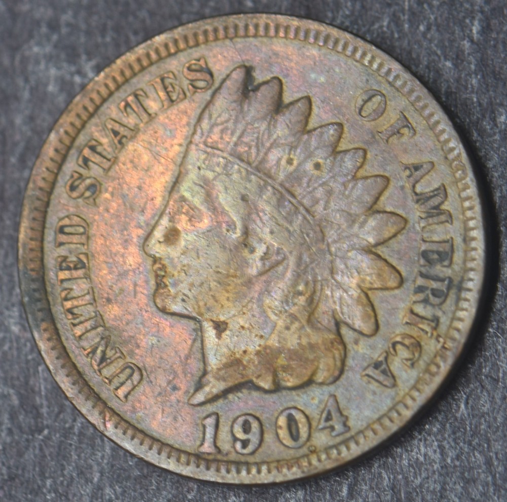 1904 "Toned" Indian Head Cent 1C [COINGIANTS]