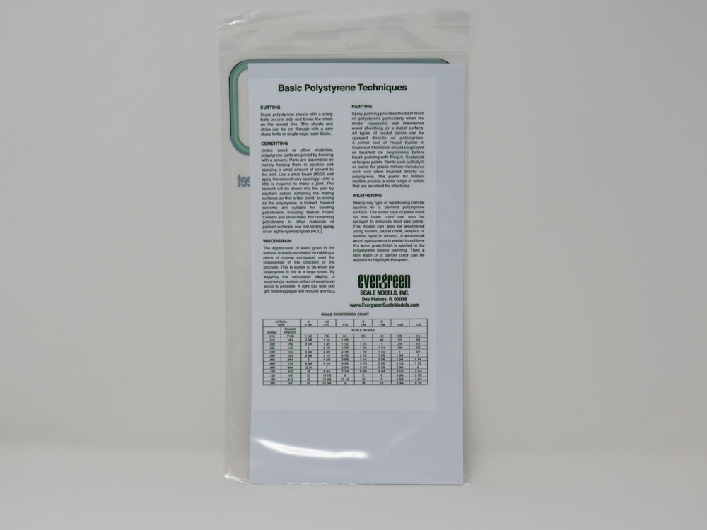 Plain Styrene Sheet .010" Thick 6" x 12" (4) Evergreen Scale Models #9010