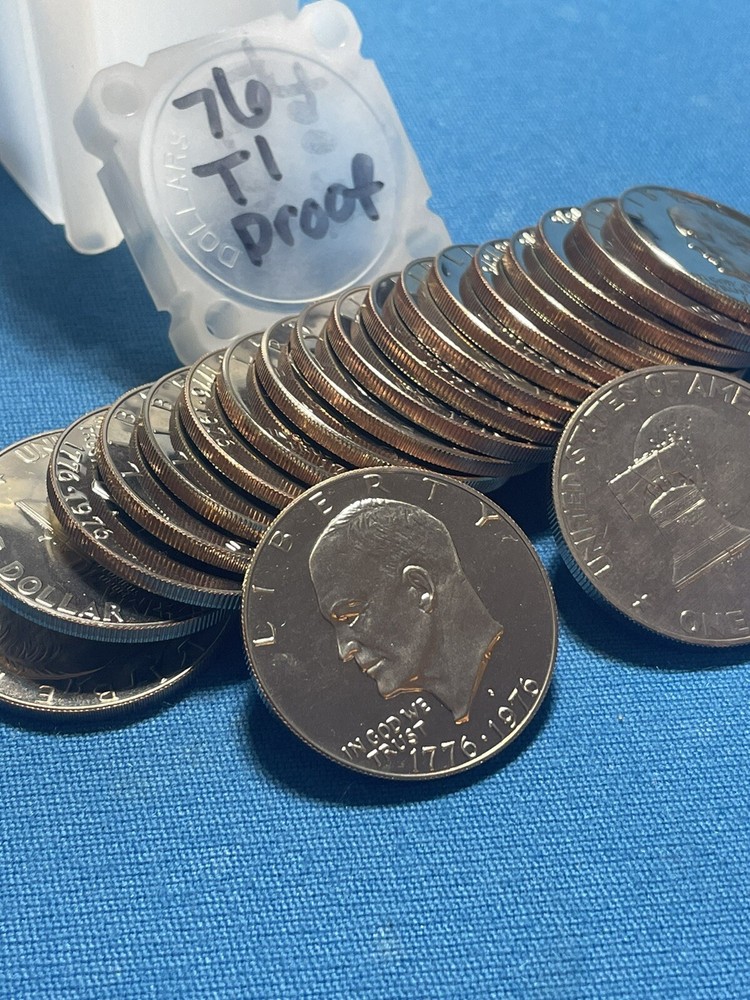 1976 S Proof Eisenhower Bicentennial “Ike Silver Dollar”. type 1