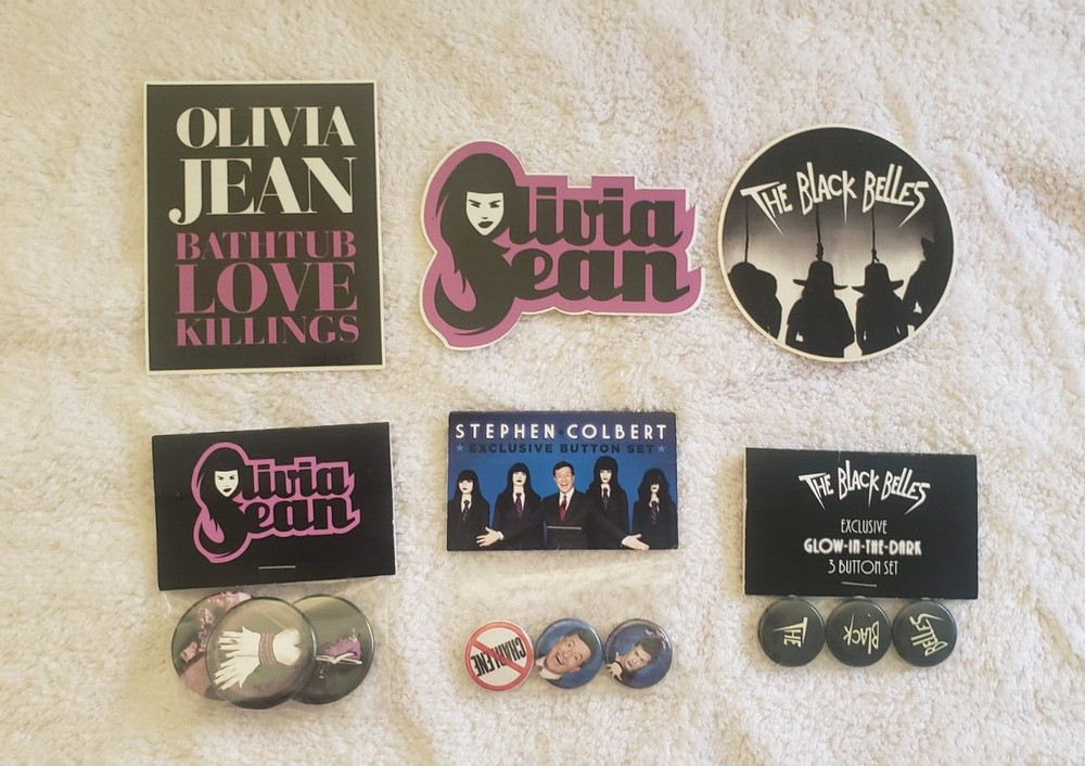 Oliva Jean Black Belles Stephen Colbert Button Stickers Bundle Third Man Records