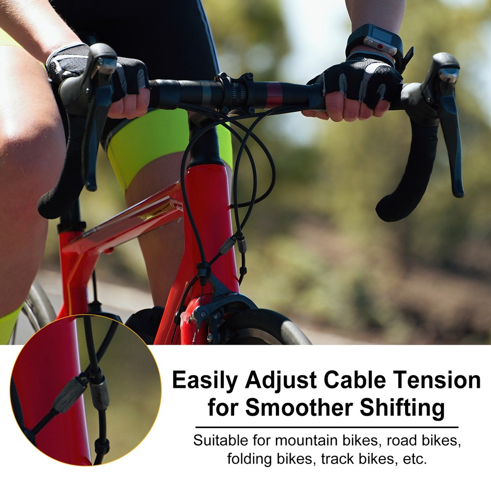 5pcs Bike Inline Cable Adjuster Brake Cable Gear Shift Connector, Gray