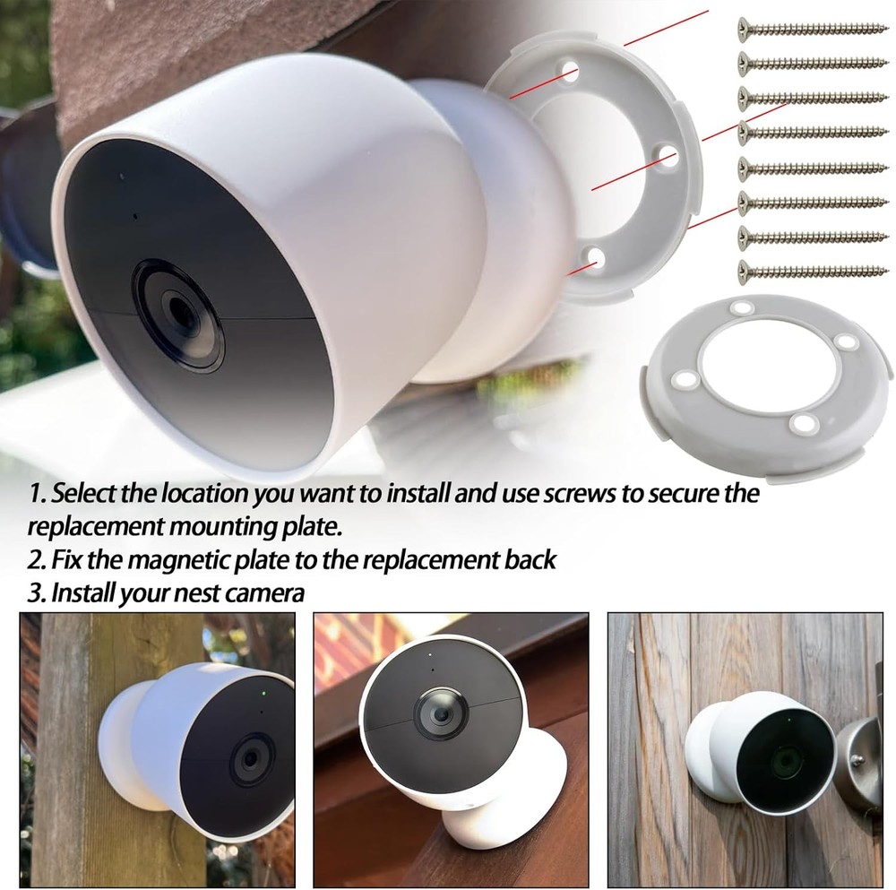 Wall Mount Plate for Google Nest Camera Grey