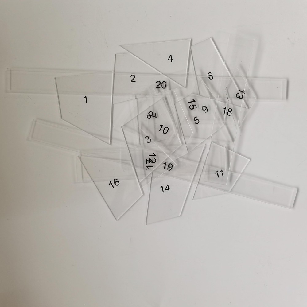 20PCS Acrylic Quilting Template Ruler with Numbered Sections Clear Patchwork ...