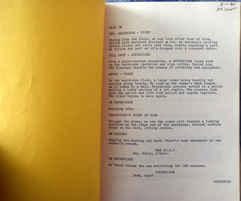1981 " Larkin" Original Script Screenplay Second Draft
