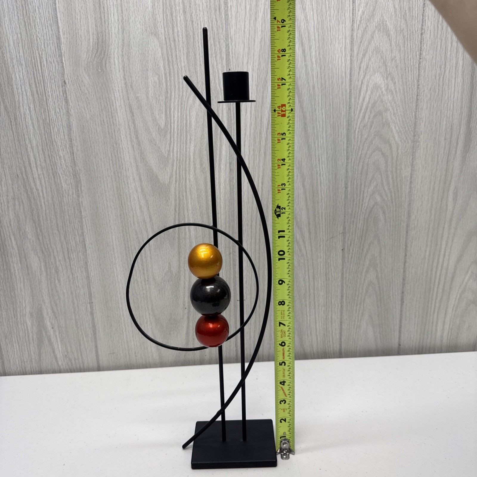 Rick Martin 2011 Post Modern Metal Candlestick Holder Atomic Spherical Abstract