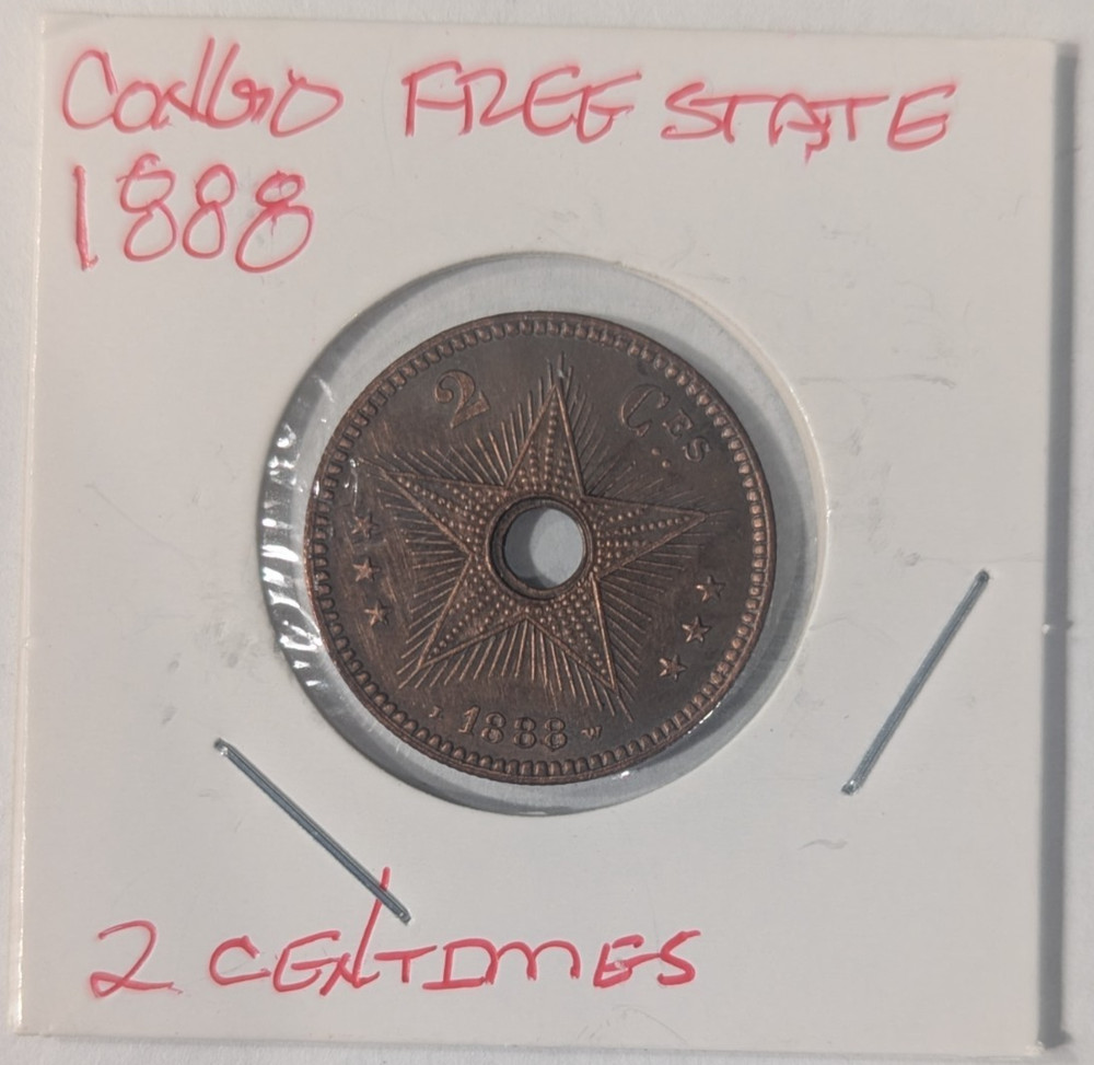 1888 Belgian Congo Free State 2 Centimes