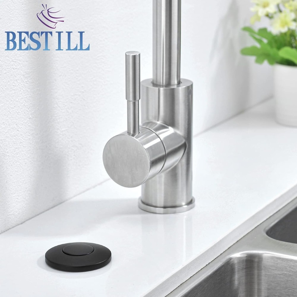 Elegant Garbage Disposal Air Switch Kit - Brass Push Button, Easy Installation