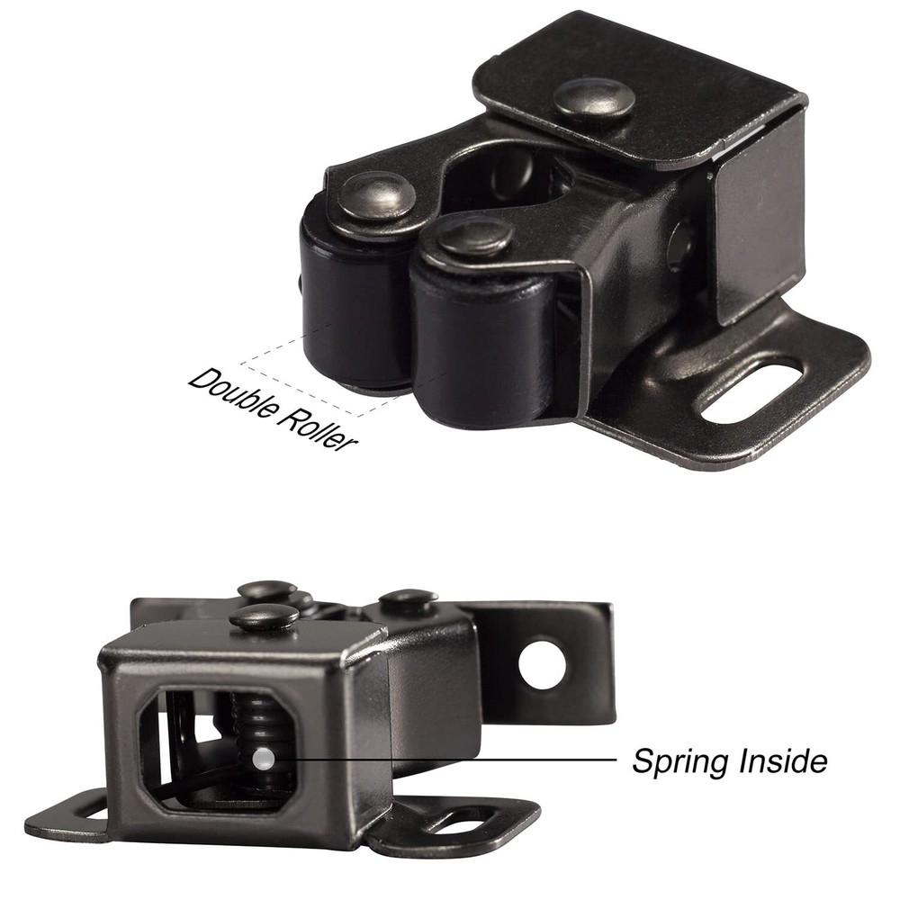 4 PCS Cabinet Latch Double Roller Catch Hardware for Cupboard Closet Kitchen Cab